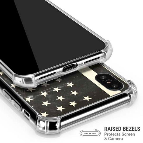 Black & White USA Flag iPhone X/XS Clear Case